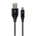 GEMBIRD CABLEXPERT Kabel USB 2.0 AM na Type-C kabel (AM/CM), 2m, opletený, černo-bílý, blister, PREMIUM QUALITY