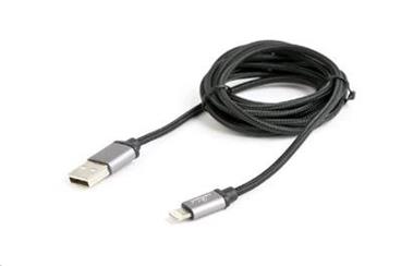 GEMBIRD CABLEXPERT Kabel USB 2.0 Lightning (IP5 a vyšší) nabíjecí a synchronizační kabel, opletený, 1,8m, černý, blister