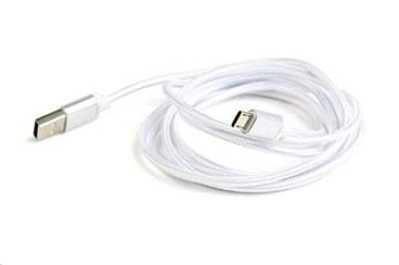 GEMBIRD CABLEXPERT Kabel USB A Male/Micro USB Male 2.0, 1,8m, opletený, stříbrný, blister