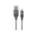 GEMBIRD CC-USB2B-AMmBM-1M-WB2 Premium cotton braided Micro-USB charging and data cable 1m grey/white