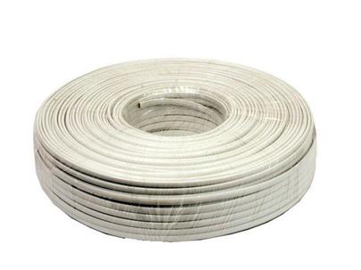 Gembird flat telephone cable stranded 2-wire 100m, white