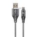 GEMBIRD Kabel CABLEXPERT USB 2.0 AM na Type-C kabel (AM/CM), 2m, opletený, šedo-bílý, blister, PREMIUM QUALITY