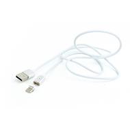 Gembird kabel USB 2.0 A (M) -> 8-pin (M) +Type-C (M), 1m, stříbrná