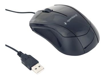 GEMBIRD MUS-3B-02 optical mouse 1000DPI USB Black 1.35m cable length