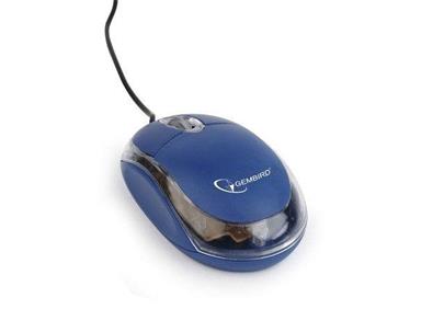 Gembird optická myš 1000 DPI, USB, modrá/průhledná