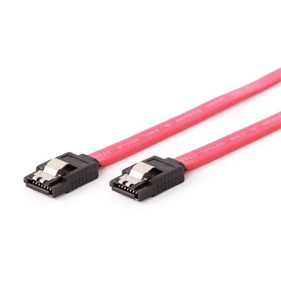 Gembird SATA III datový kabel 30cm, kovové spony, červený