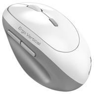 GENIUS Ergo 8350S White Grey/ vertikální/ 2400 dpi/ bezdrátová 2,4GHz+BT 5.3/ 6tlačítek/ Copilot/ tichá/ bílošedá