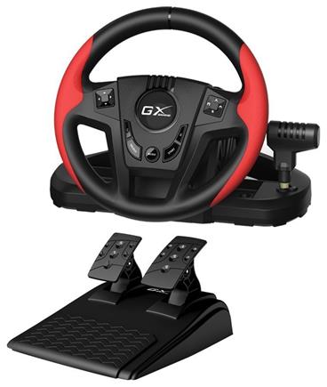 Genius GX Gaming SpeedMaster, Volant, pedály, řadicí páka, pro PC, PS3, PS4, USB, vibrace, černo-červený