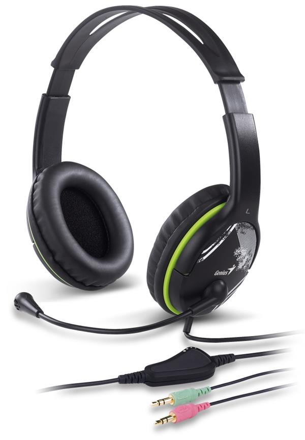 GENIUS headset - HS-400A, 2x 3,5 jack, redukce na single jack