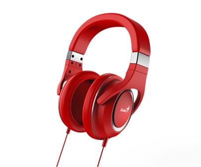 GENIUS headset HS-610/ sluchátka s mikrofonem, 3,5mm jack - 4-pin,červené