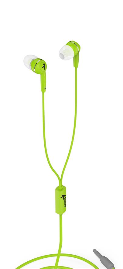 GENIUS HS-M320 /sluchátka s mikrofonem/ 3,5mm jack - 4 pin/ zelený