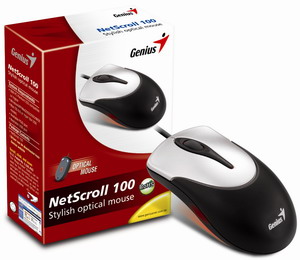 Genius NetScroll 100/ drátová/ 800 dpi/ USB/ černostříbrná