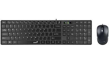 Genius SlimStar C126 , Set klávesnice a myši, drátový, CZ+SK layout, USB, nízký profil,černý