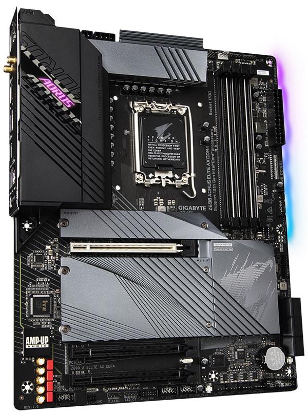 GIGABYTE Z690 AORUS ELITE AX DDR4 / LGA1700 / Intel Z690 / 4x DDR4 / 4x M.2 / HDMI / DP / USB-C / WiFi / ATX