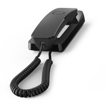 Gigaset-DESK200-BLACK Šňůrový telefon na stůl a stěnu, který šetří místo - černá
