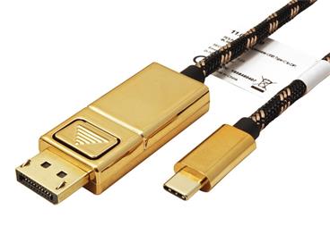 GOLD Kabel USB C(M) -> DisplayPort(M), 4K@60Hz, 2m