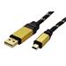 Gold USB 2.0 kabel USB A(M) - miniUSB 5pin B(M), 0,8m