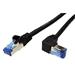 Goobay CAT 6A Patchcable 1x 90° Angled, S/FTP (PiMF), black, LSZH, 10m