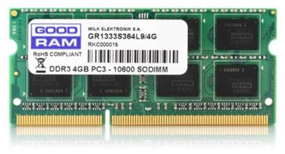 GOODRAM 4GB PC3L-12800SE, SODIMM, DDR3-1600L, ECC, (pro Atom desky)