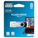 Goodram USB flash disk, 2.0, 8GB, Twister, černý, UTS2-0080K0R11, podpora OS Win 7, nové papírové balení