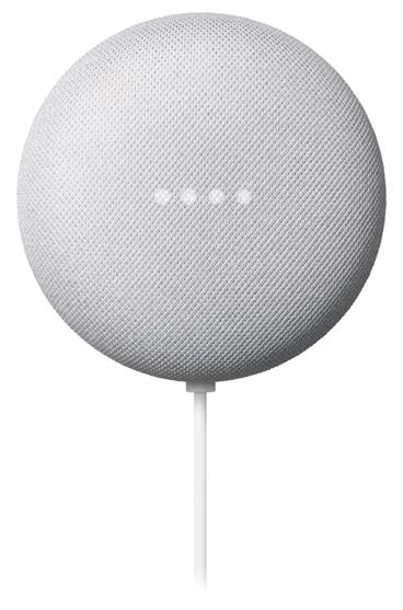 Google hlasový asistent Nest Mini chalk/ 2. generace/ Google Assistant/ Wi-Fi/ Bluetooth/ CZ adaptér/ šedý