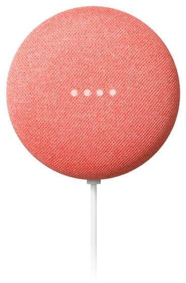 Google hlasový asistent Nest Mini coral/ 2. generace/ Google Assistant/ Wi-Fi/ Bluetooth/ CZ adaptér/ korálový
