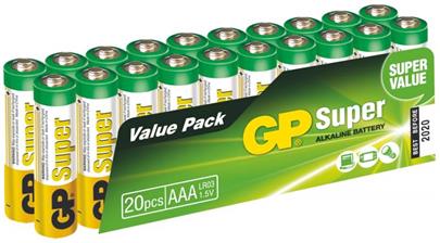 GP AAA Super, alkalická - 20 ks, plast.krabička