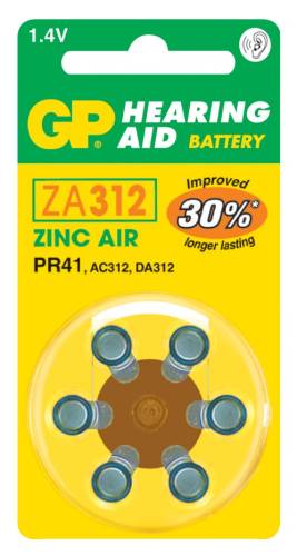 GP ZA312 - Baterie do naslouchadel 6 ks