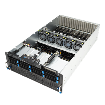 GPU server ESC8000A-E12#1 4U 2S-SP5, 8GPU(E16g5,2rt), 3PCI-E16/8, 2×10Gb,4sATA, IPMI, 24DDR5, rPS 3kW (80+TIT)