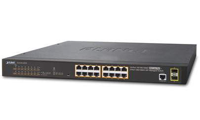 GS-4210-16P2S POE SWITCH L2/L4, 16X 1000BASE-T, 2X SFP, WEB/SNMPV3, VLAN,EXT 10MB/S, 802.3AT-220W