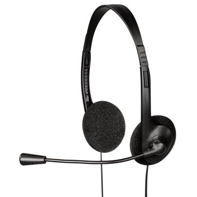 HAMA headset HS-101/ drátová sluchátka + mikrofon/ 2x 3,5 mm jack/ černá