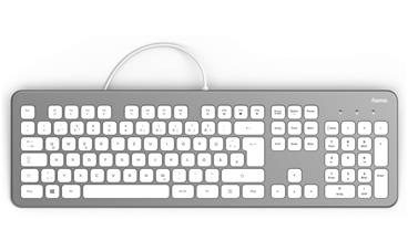 HAMA klávesnice KC-700/ drátová/ USB/ CZ+SK/ stříbrná/bílá