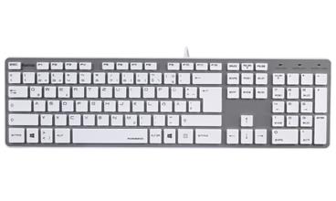 HAMA klávesnice Rossano/ drátová/ slim/ USB/ CZ+SK/ bílo-stříbrná