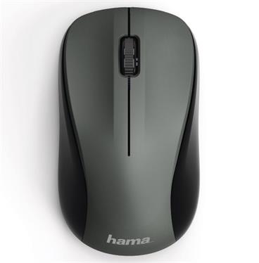 HAMA myš MW-300/ bezdrátová/ optická/ tichá/ 1200 dpi/ 3 tlačítka/ USB/ antracitová