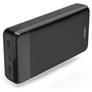 HAMA powerbanka Eco Power 20, 20000 mAh, 2 A, 2 výstupy: 2x USB-A, vstup micro USB/USB-C, černá