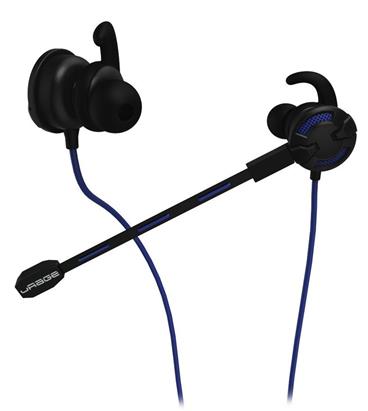 HAMA uRage gamingový headset in-ear ChatZ/ drátová sluchátka + mikrofon/ 3,5 mm jack/ citlivost 100 dB/mW/ černo-modrý