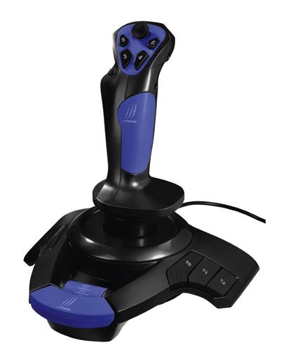 HAMA uRage vibrační joystick Airborne/ USB/ 12 tlačítek/ černo-modrý