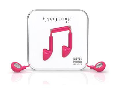 Happy Plugs Earbud Cerise sluchátka/mikrofon/příjem hovoru/3,5mm