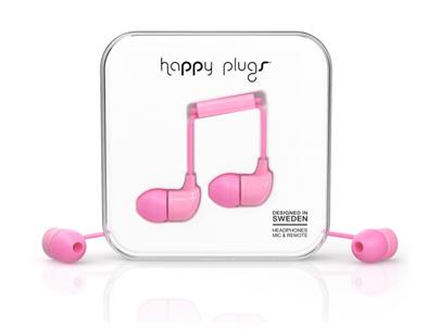 Happy Plugs In-Ear Pink sluchátka/mikrofon/příjem hovoru/3,5mm