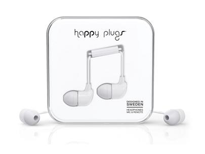 Happy Plugs In-Ear White sluchátka/mikrofon/příjem hovoru/3,5mm
