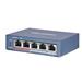 HIKVISION DS-3E0105P-E (B) (4+1) PoE switch, 60W budget, 1x 100Mbit, 4x 10/100Mbit PoE Plus, IEEE802.3af/at