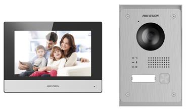 Hikvision DS-KIS703-P(Europe BV) kit videotelefonu, 2-drát, bytový monitor + dveřní stanice + napájecí zdroj