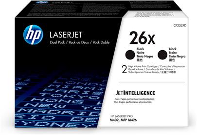 HP 26X 2-pack High Yield Black Original LaserJet Toner Cartridges (CF226XD)