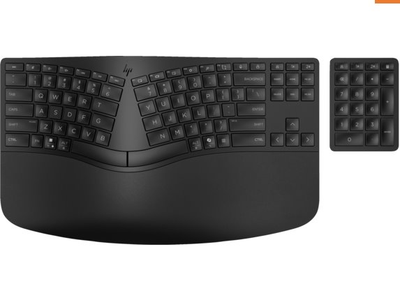 HP 960 Black Ergonomic Wireless Keyboard - bezdrátová ergonomická klávesnice CZ/SK