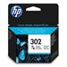 HP ink F6U65AE, No.302, color, 165/165/165str., 4ml, HP OJ 3830, Deskjet 2130