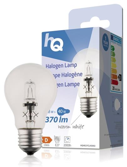HQ halogenová žárovka Classic 28W/40W, E27, 370 lm