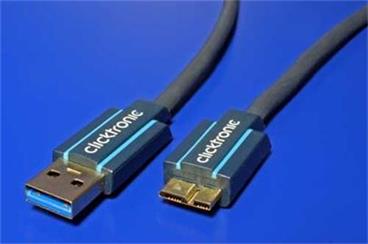 HQ OFC USB 3.0 SuperSpeed kabel USB3.0 A(M) - microUSB3.0 B(M), 1,8m