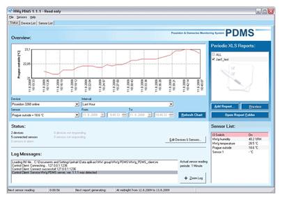 HwG HWg-PDMS 8 monitorovací software s grafy a MS Excel výstupem, max. 8 senzorů