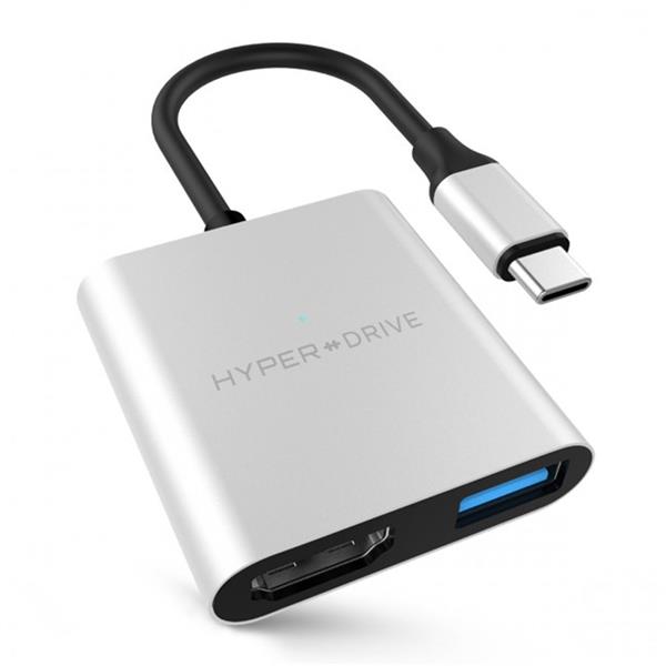 HyperDrive 3-in-1 USB-C with 4K HDMI - Silver