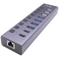 i-tec datový a nabíjecí HUB USB 3.0/USB-C/ 9x port/ LAN + Power Adapter 60W